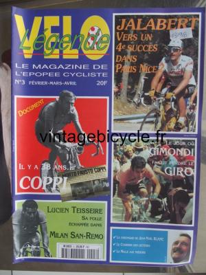 VELO LEGENDE 1998 - 02 - N°3 fevrier / mars / avril 1998